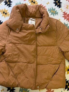 a new day Rust Brown Quilted Puffer Jacket